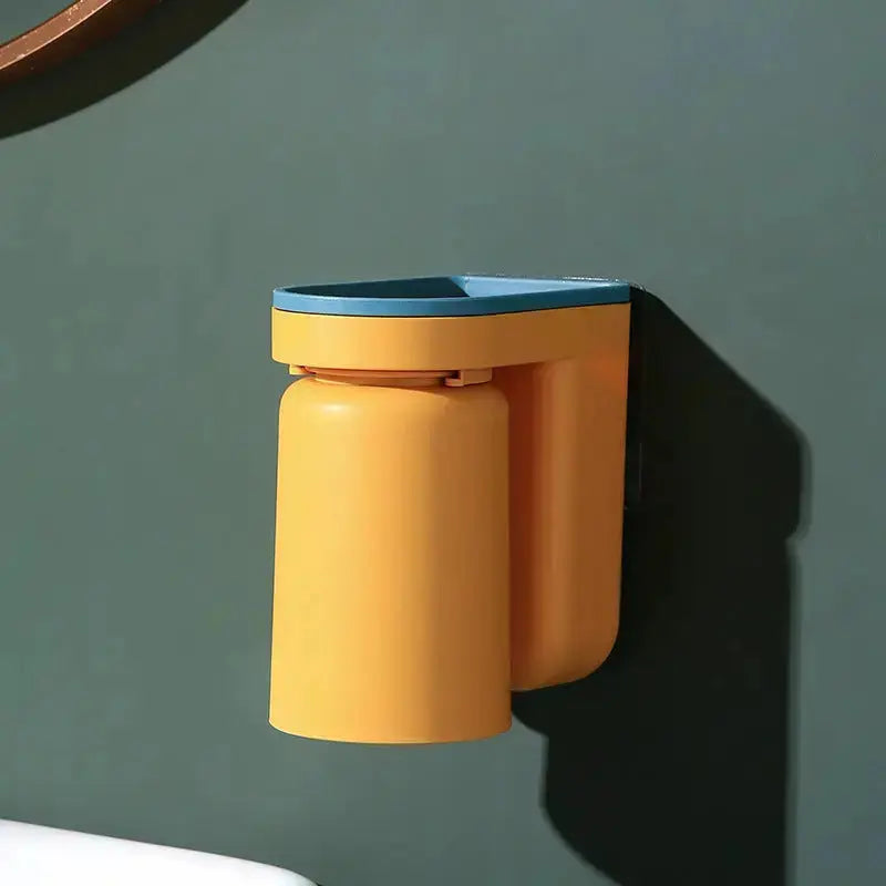 Tandenborstelhouder Zelfklevend ABS 2-in-1 Badkamer Organizer Bekerhouder Spatwand Opbergen Zonder Boren Set 2 Stuks | Sansoti