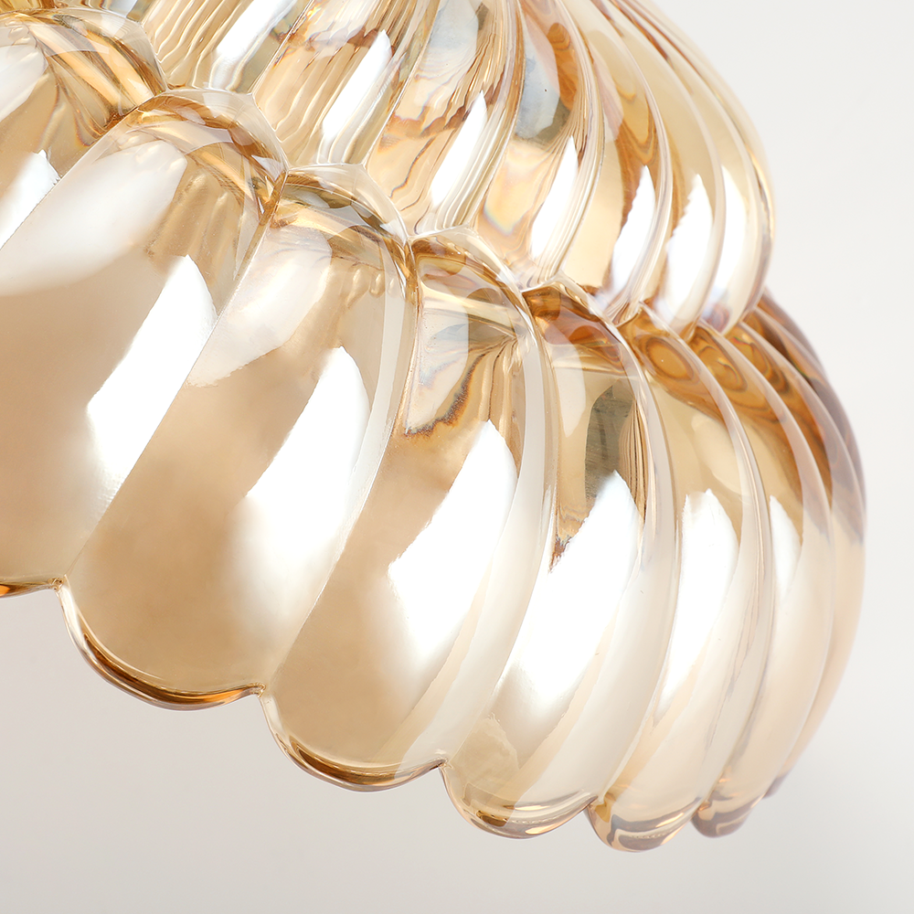 Retro Plafondlamp van Glas – Amberkleurig of Helder – Nostalgische Sfeerverlichting voor Keuken Woonkamer Eetkamer – Vintage Design – E27 Fitting | Sansoti
