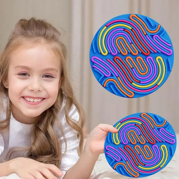 Sensorisch Siliconen Activiteitenbord 20x20cm Blauw 14 Strips Fidget Stressvermindering Fijnmotoriek Concentratie Kinderen Reizen | Sansoti
