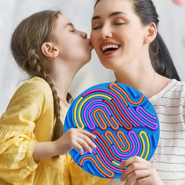 Sensorisch Siliconen Activiteitenbord 20x20cm Blauw 14 Strips Fidget Stressvermindering Fijnmotoriek Concentratie Kinderen Reizen | Sansoti