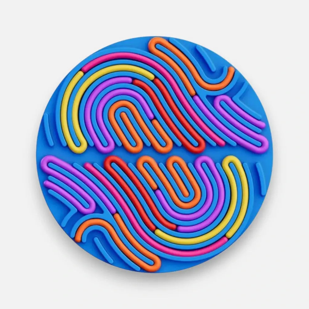 Sensorisch Siliconen Activiteitenbord 20x20cm Blauw 14 Strips Fidget Stressvermindering Fijnmotoriek Concentratie Kinderen Reizen | Sansoti