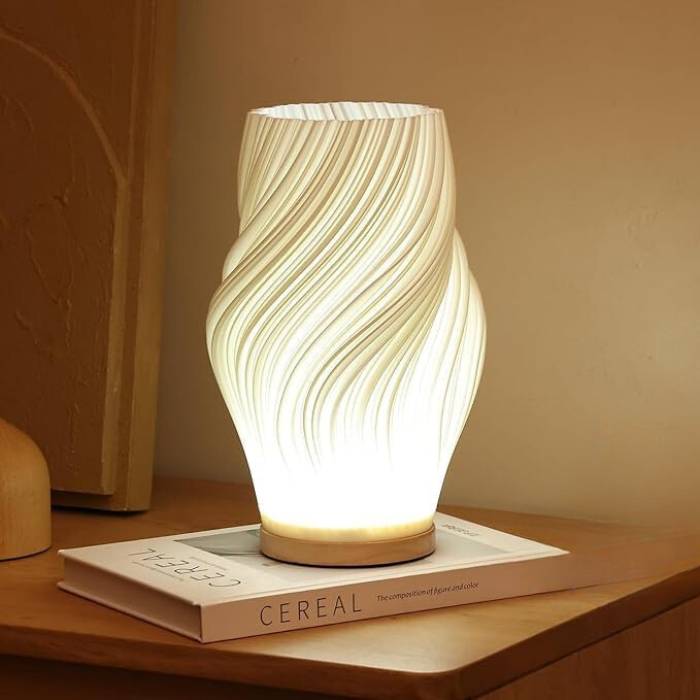 Tafellamp Golf Wolk Swirl Glas IJzer Dimbaar E14 LED Medium Groot Woonkamer Slaapkamer | Sansoti