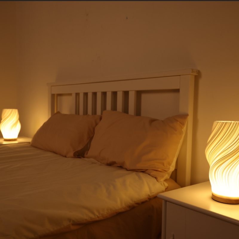 Tafellamp Golf Wolk Swirl Glas IJzer Dimbaar E14 LED Medium Groot Woonkamer Slaapkamer | Sansoti