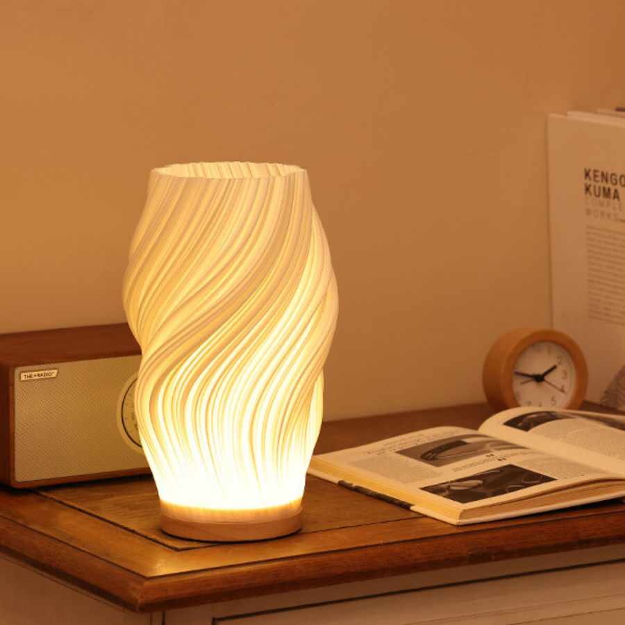 Tafellamp Golf Wolk Swirl Glas IJzer Dimbaar E14 LED Medium Groot Woonkamer Slaapkamer | Sansoti