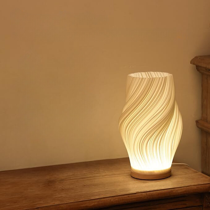 Tafellamp Golf Wolk Swirl Glas IJzer Dimbaar E14 LED Medium Groot Woonkamer Slaapkamer | Sansoti