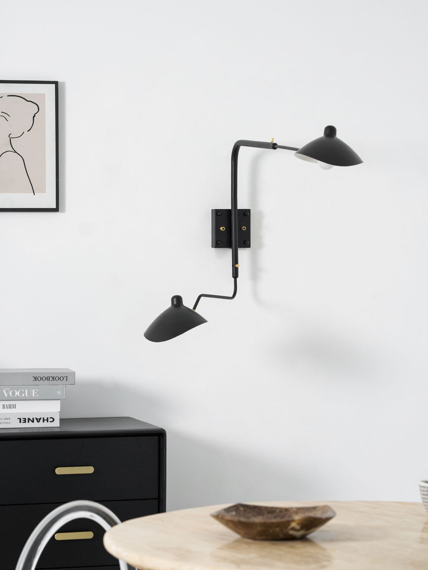 Wandlamp Verstelbaar Staal 1-Kops / 2-Kops 60-140 cm Modern Design Metaal Messing Chroom E26/E27 Fitting Instelbare Kap Richtbaar Licht Interieur | Sansoti