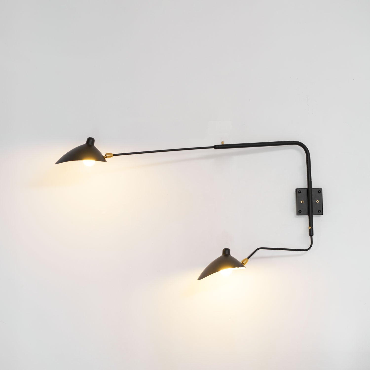 Wandlamp Verstelbaar Staal 1-Kops / 2-Kops 60-140 cm Modern Design Metaal Messing Chroom E26/E27 Fitting Instelbare Kap Richtbaar Licht Interieur | Sansoti