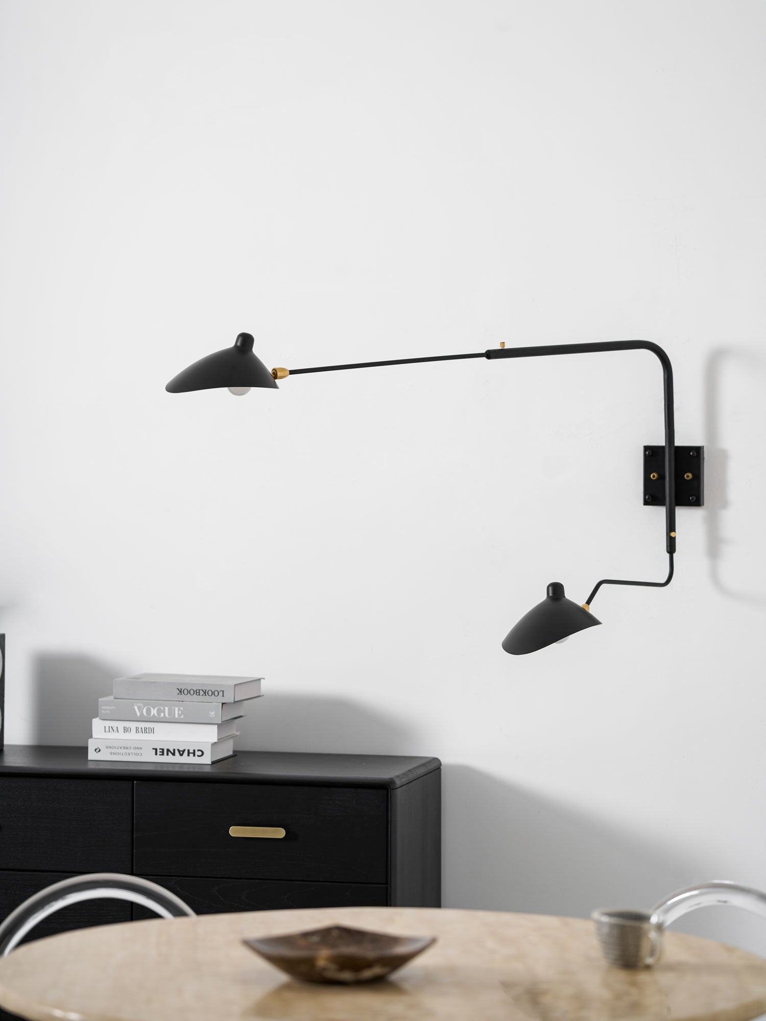 Wandlamp Verstelbaar Staal 1-Kops / 2-Kops 60-140 cm Modern Design Metaal Messing Chroom E26/E27 Fitting Instelbare Kap Richtbaar Licht Interieur | Sansoti