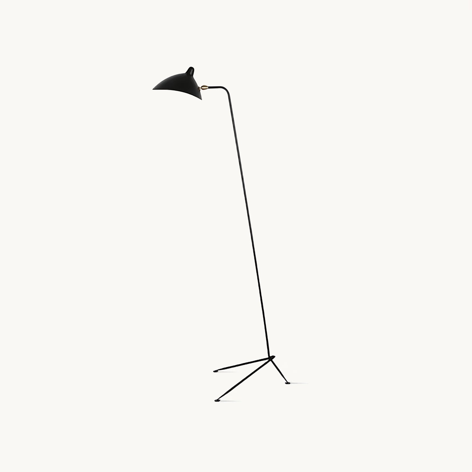 Industriële Vloerlamp Zwart Mat met Messing Accenten — Verstelbare Spot op Tripod Basis — E26/E27 fitting tot 40W — Scandinavisch Design voor Woonkamer & Leeshoek | Sansoti