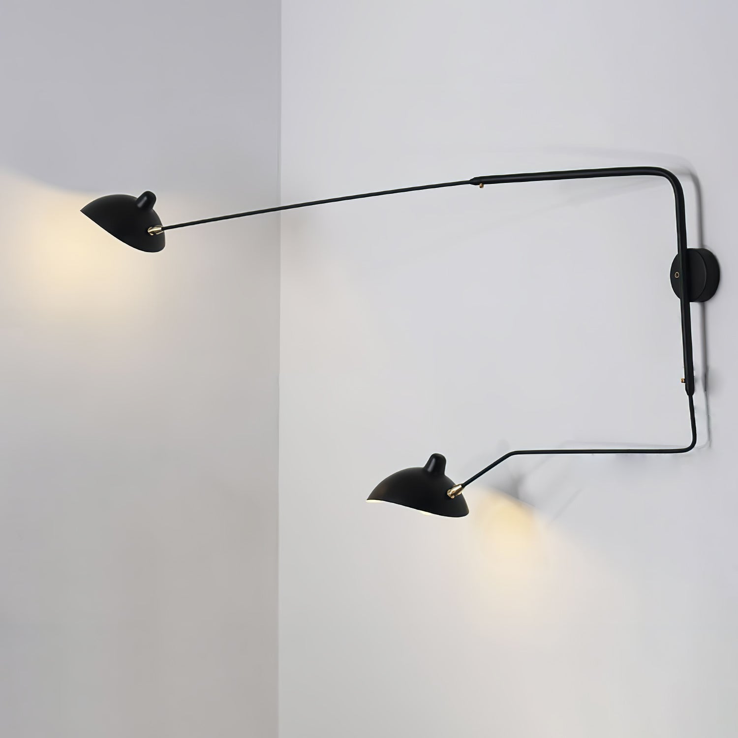 Wall Lamp with Adjustable Joint Arm Black Modern Design for Living Room Study Hallway | Sansoti