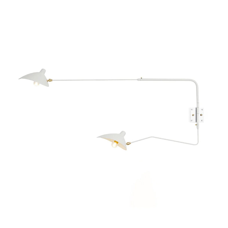 Wandlamp met verstelbare armen — industriële wandverlichting in aluminium en messing — vintage design — moderne wandlamp voor woonkamer slaapkamer | Sansoti
