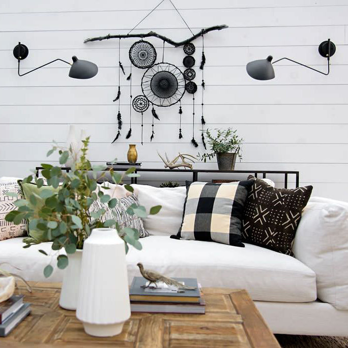 Wandlamp met verstelbare armen — industriële wandverlichting in aluminium en messing — vintage design — moderne wandlamp voor woonkamer slaapkamer | Sansoti