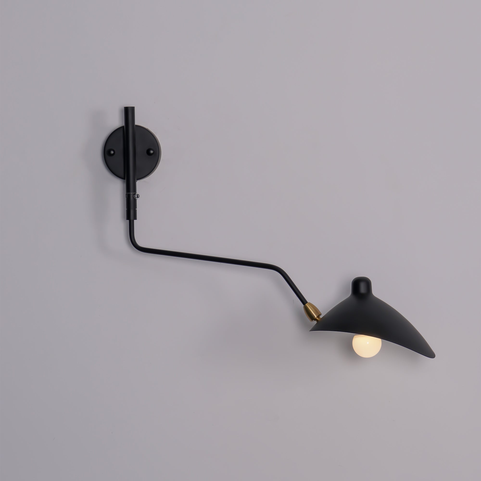Wandlamp met verstelbare armen — industriële wandverlichting in aluminium en messing — vintage design — moderne wandlamp voor woonkamer slaapkamer | Sansoti