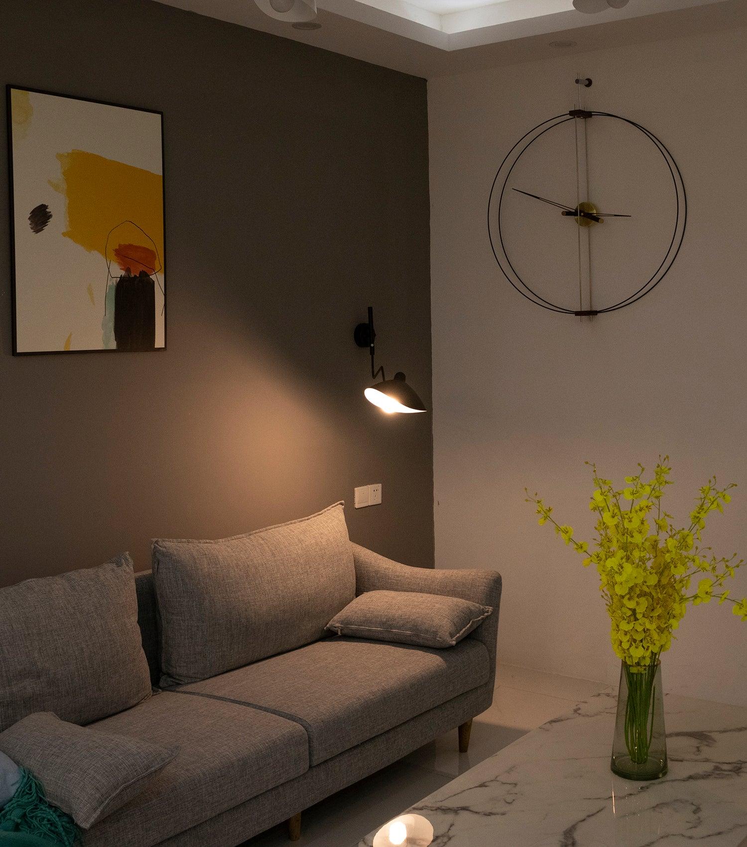 Wall Lamp with Adjustable Joint Arm Black Modern Design for Living Room Study Hallway | Sansoti