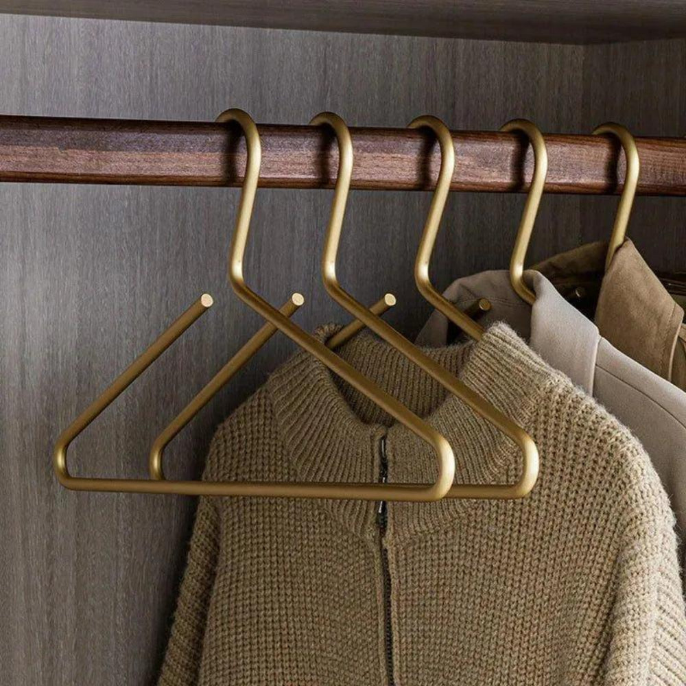Set van 5 Antislip Kledinghangers Mat Goud Zilver Ruimtebesparend Kast Organizer Garderobe Hanger Systeem | Sansoti