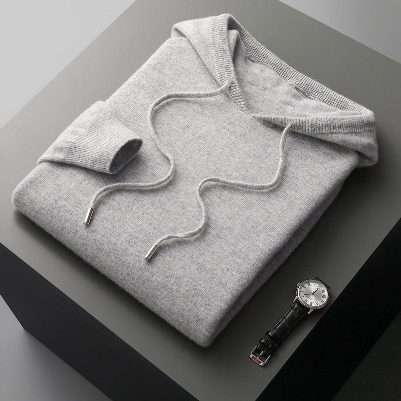 Wollen Hoodie met Capuchon voor Heren – Warm en Ademend Merino Trui – Thermoregulerende Outdoorkleding – Meerdere Kleuren | Sansoti