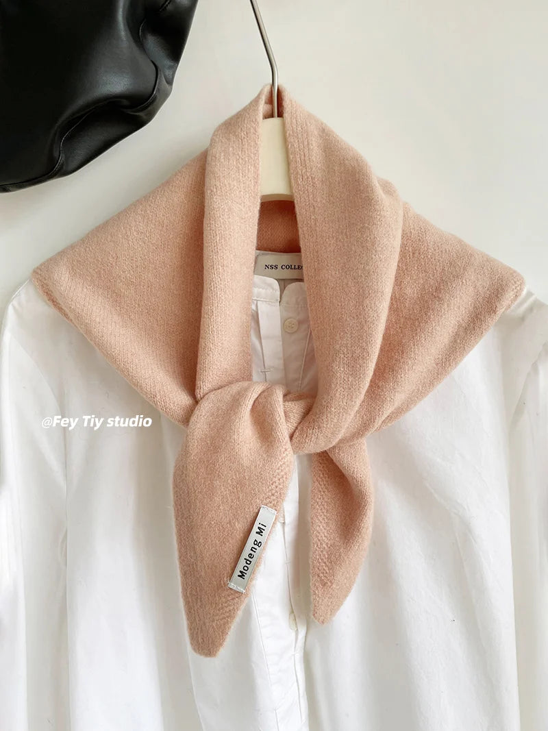 Gestricktes dreieckiges Wolltuch für Damen und Herren, Kaschmir, Winteraccessoire, lässig, elegant und bequem | Sansoti