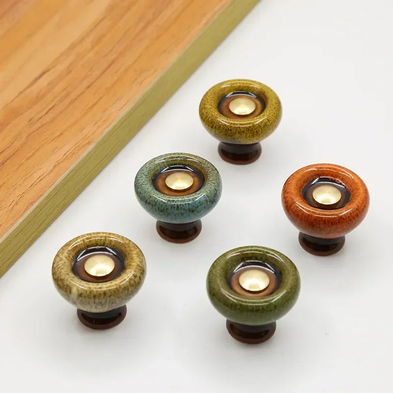 Möbelknopf Keramik Rund Modern 3.2cm Schubladengriff Schrankgriff Möbelknauf DIY Küche | Restfield