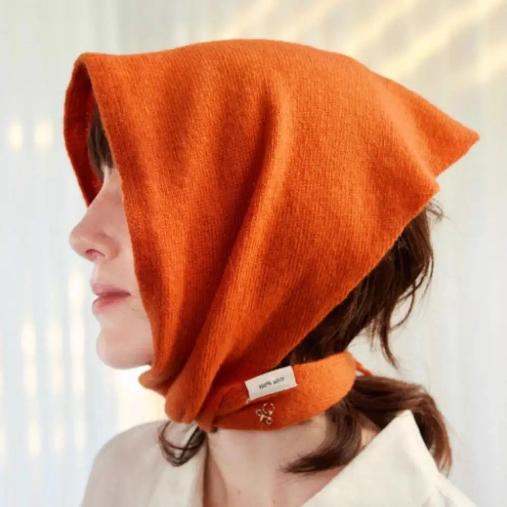 Niche Wollen Sjaal Voor Vrouwen Mooie Dame Driehoek Hoofddoek All-Match Gebreide Uitlaat Halsdoek Effen Kleur Sjaal Sjaal