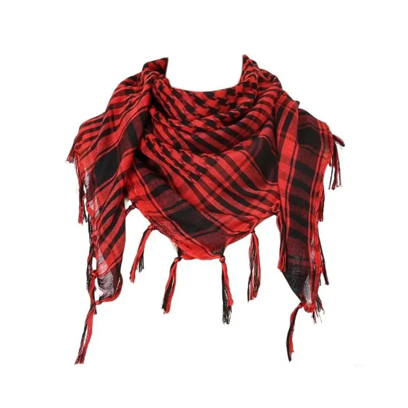 Bufanda de punto tradicional 100x100 cm con flecos para hombre y mujer, cálida y cómoda, de tejido suave para el invierno | Sansoti