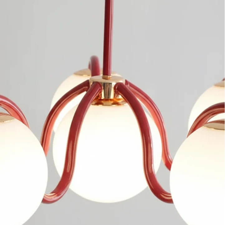 Ronde glazen kroonluchter 69 cm 6 lichtpunten glas metaal sfeervol woonkamer slaapkamer studeerkamer | Sansoti