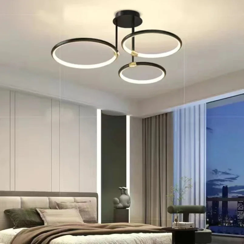 Restfield | LED-Ring-Deckenleuchte – Moderne Design-Deckenlampe (3–6 Ringe) – Dimmbar & Warm/Neutral/Kaltes Licht