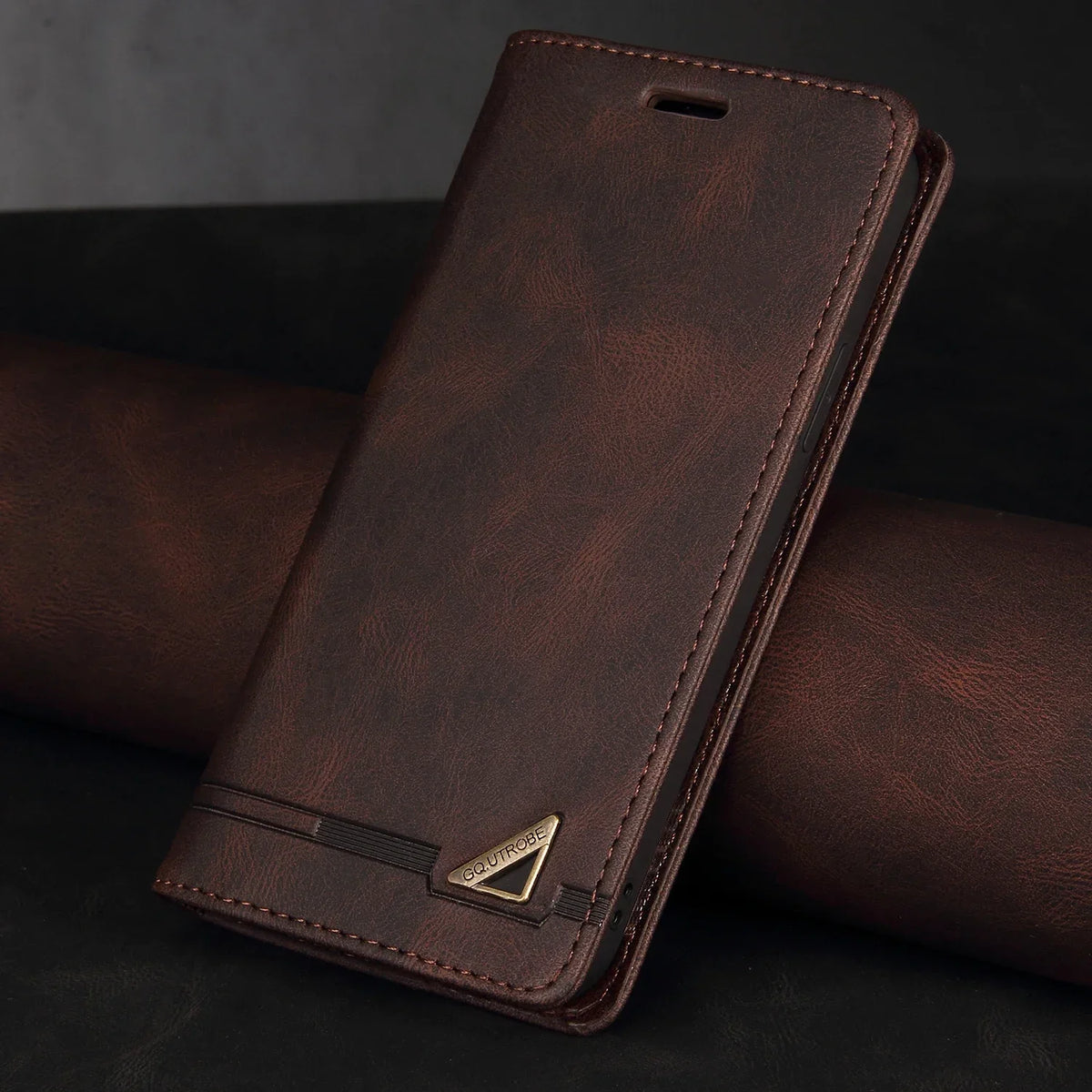 Leder-Brieftaschen-Handyhülle mit Magnetverschluss und Kartenfach für Smartphones der Galaxy A- und S-Serie | Sansoti