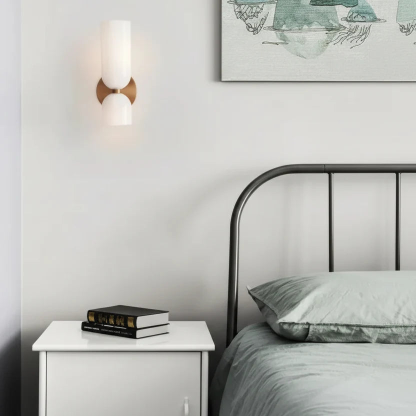 Glas-Wandleuchte Sanduhr bidirektionales Licht 35cm Tiefe, stimmungsvolle Beleuchtung für Flur, Schlafzimmer und Wohnzimmer | Sansoti