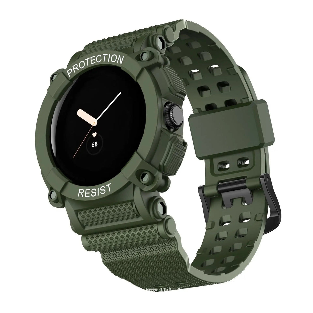 Smartwatch Band with Protective Case Pixel Watch Silicone Sport Wristband Bumper Case Watch Accessory | Sansoti