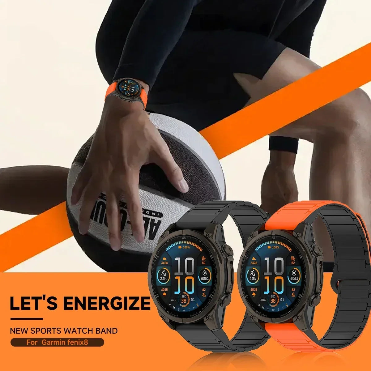Magnetisches Silikon-Smartwatch-Armband 20 mm, 22 mm, 26 mm, verstellbar, Sportarmband, wasserdicht, komfortabel | Sansoti