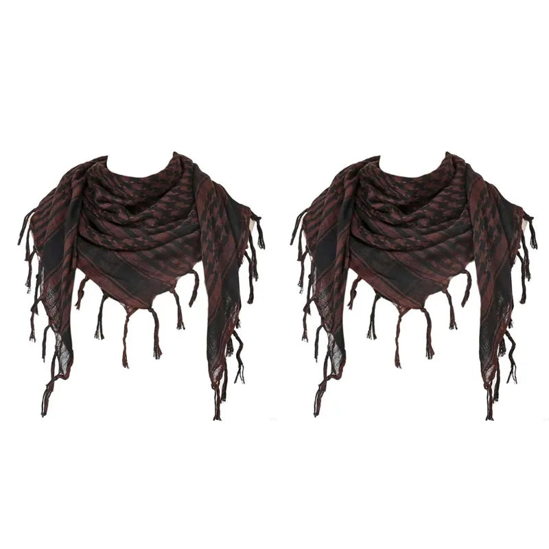 Bufanda de punto tradicional 100x100 cm con flecos para hombre y mujer, cálida y cómoda, de tejido suave para el invierno | Sansoti
