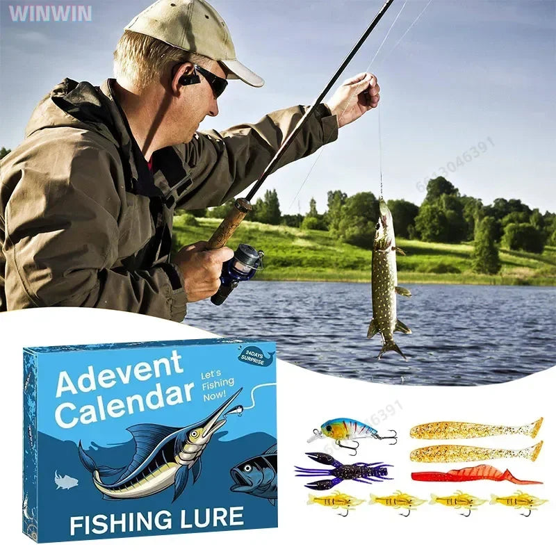Fishing Gear Advent Calendar 24 Days Lure Collection Fishing Countdown Gift Freshwater Saltwater | Sansoti