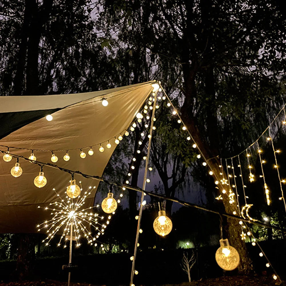 Zonne-energie Fonkelende Tuinverlichting 10 Meter LED Snoer Waterdicht IP65 Buitenverlichting Sfeerlampen voor Tuin Terras en Balkon | Sansoti