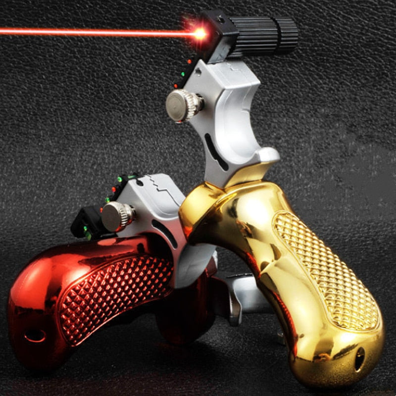 Precisie Katapult met Lasertechnologie Zwart Metaal Outdoor Sport | Sansoti