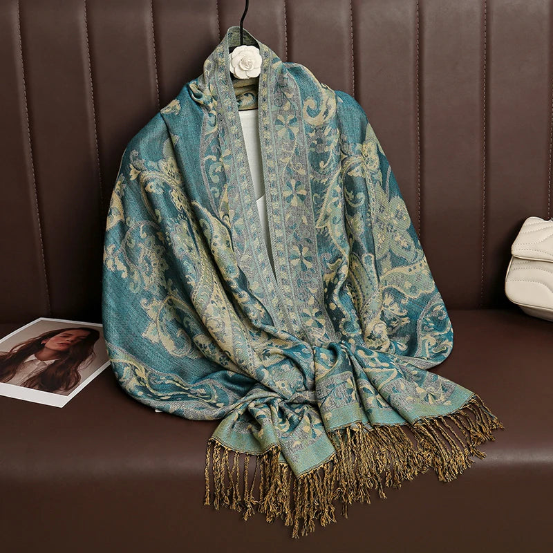 Pashmina Wrap Cashmere-look Women's 70x190cm Soft Winter Scarf Four Seasons Warm Foulard Elegant Scarf | Sansoti