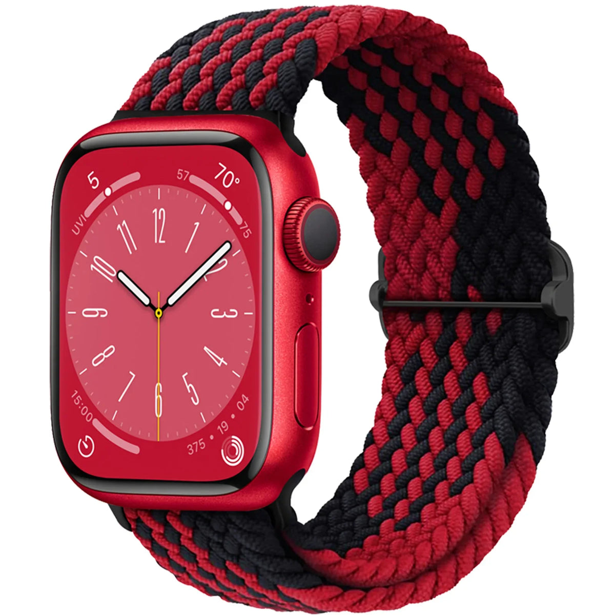 Elastisch gevlochten nylon smartwatch-bandje, 38–49 mm, verstelbaar en ademend, sportband voor Apple Watch | Sansoti