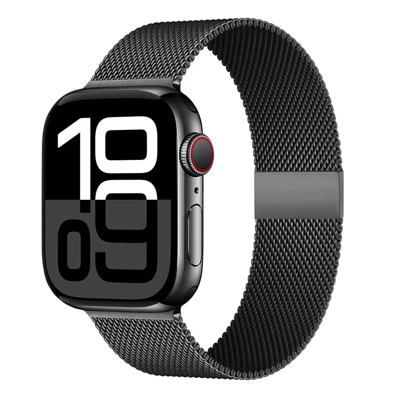 Milanaise-Mesh-Uhrenarmband Edelstahl Verstellbarer Magnetverschluss Smartwatch 38-49 mm Armband-Zubehör | Sansoti