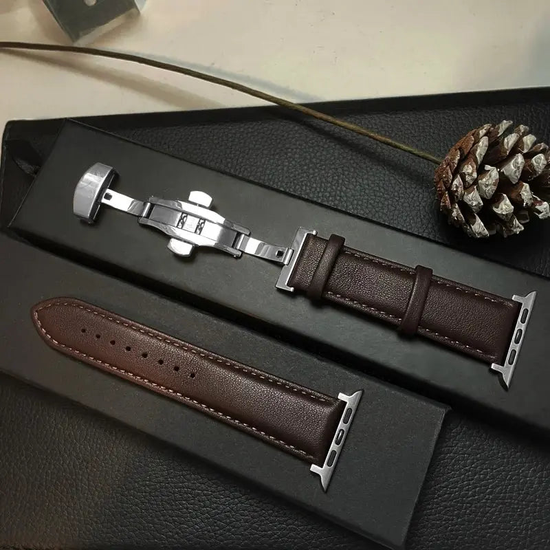 Lederarmband für Smartwatch, verstellbares Armband aus echtem Leder, klassisches Design, Premium, stilvolles Accessoire | Sansoti