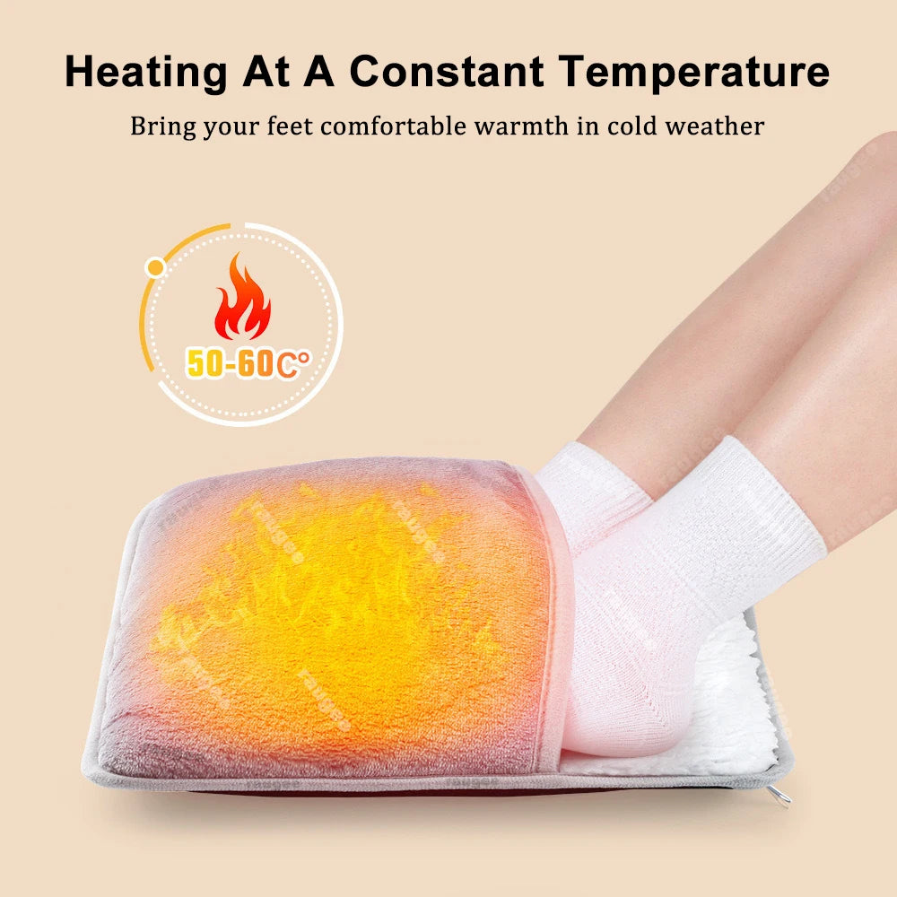 USB Voetenwarmer 50-60°C Flanel Verwarmd Kussen Wasbaar Zachte Voetmat Winter Comfort Warmte Thuiskantoor | Sansoti