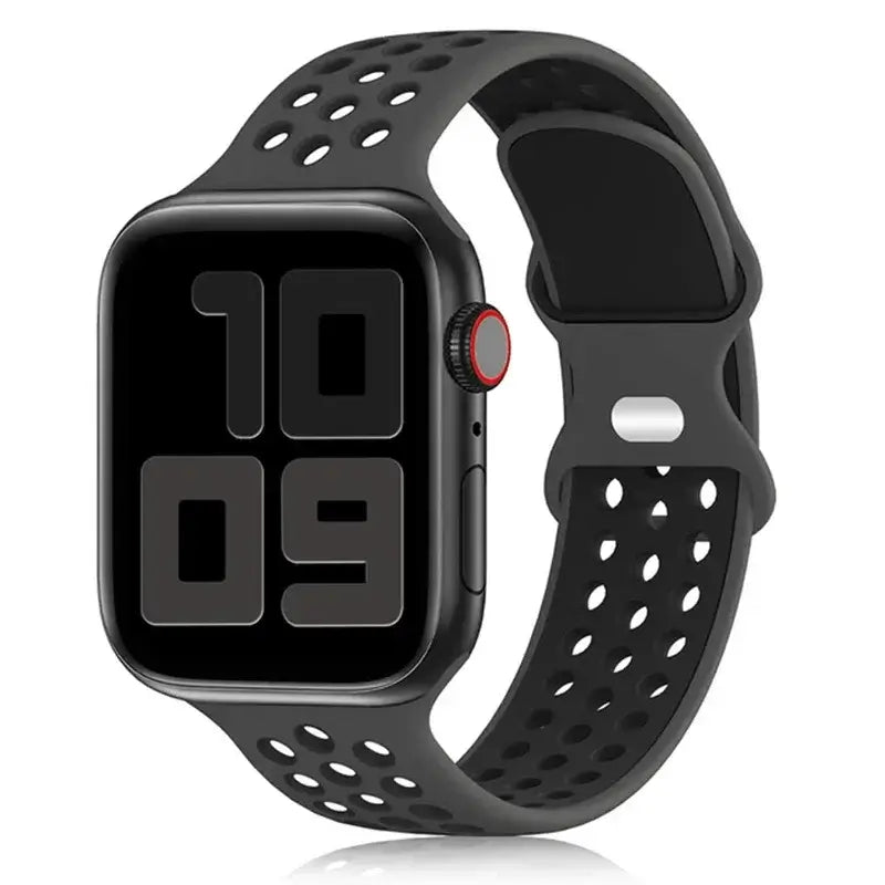 Silikonarmband für Smartwatches – atmungsaktives Sportarmband in zwei Farben für Uhren von 38 mm bis 49 mm, Unisex | Sansoti