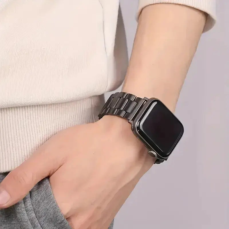 Armband aus Edelstahl für Smartwatch, Premium-Metallarmband, verstellbar, stilvoll, elegant | Sansoti