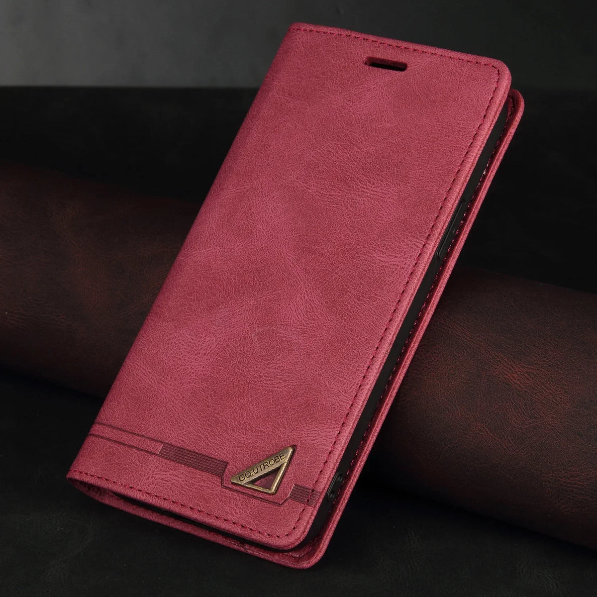 Leder-Brieftaschen-Handyhülle mit Magnetverschluss und Kartenfach für Smartphones der Galaxy A- und S-Serie | Sansoti