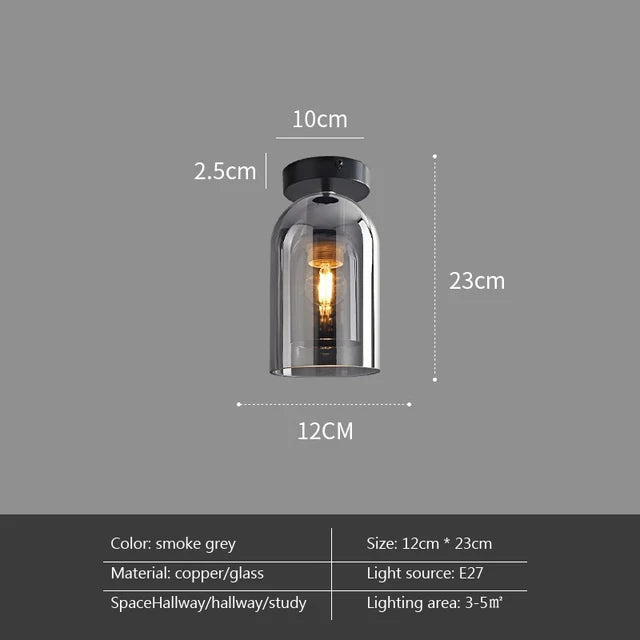 Moderne LED plafondlamp van glas – design plafondverlichting met E27 fitting voor woonkamer, slaapkamer en keuken | Sansoti
