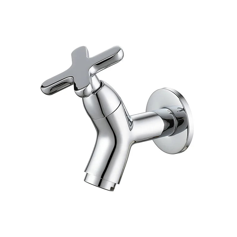 Wandarmatur für Kaltwasser aus Messing, modern, rund, keramisch, für Bad, Küche und Garten, Einhebel, stilvoll, langlebig, verchromt | Sansoti