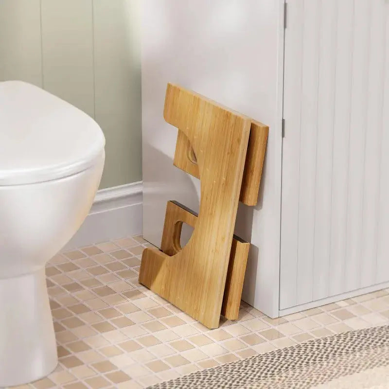 Inklapbare Bamboe Toiletsteun met Antislip Voetjes 41×27×18cm voor Stabiele Houding en Comfort | Sansoti