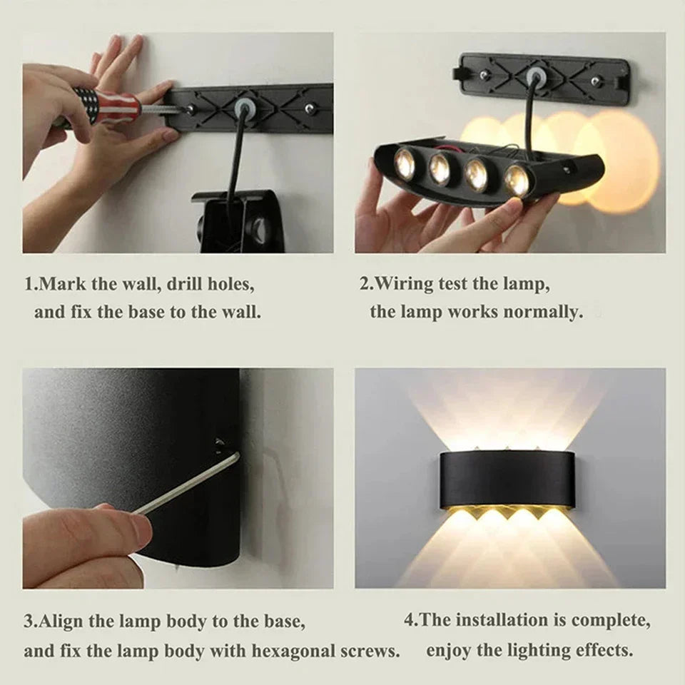 Minimalistische LED-wandlamp voor binnen of buiten - Aluminium - Zwart of Wit - 2W tot 10W | Sansoti