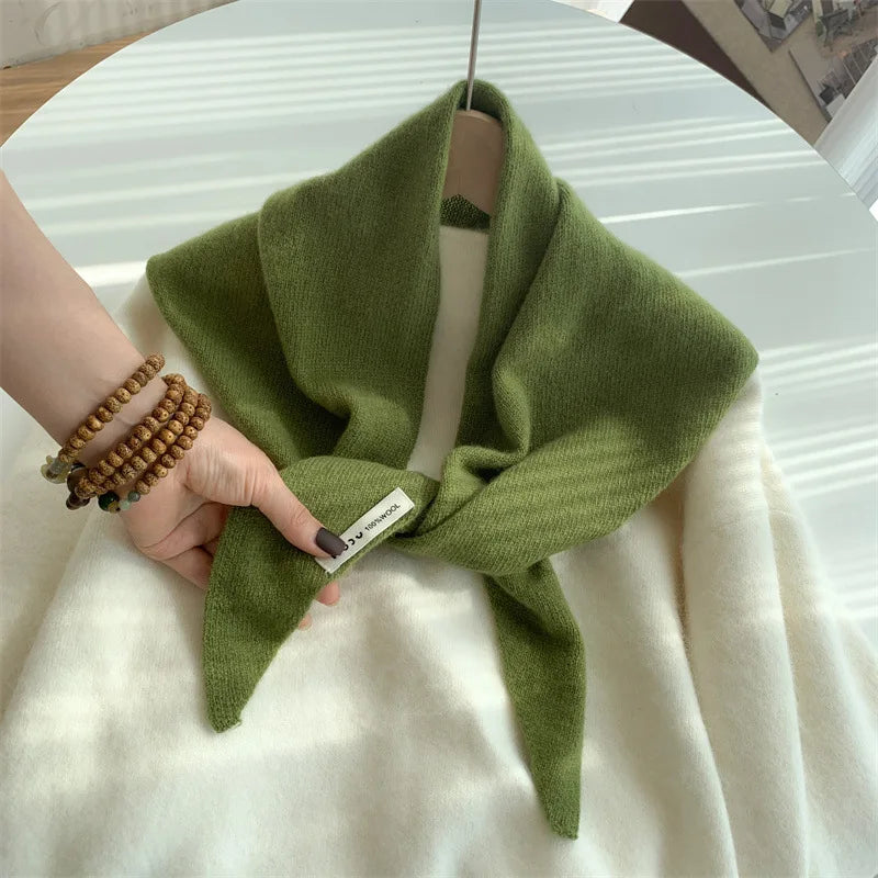 Gestricktes dreieckiges Wolltuch für Damen und Herren, Kaschmir, Winteraccessoire, lässig, elegant und bequem | Sansoti