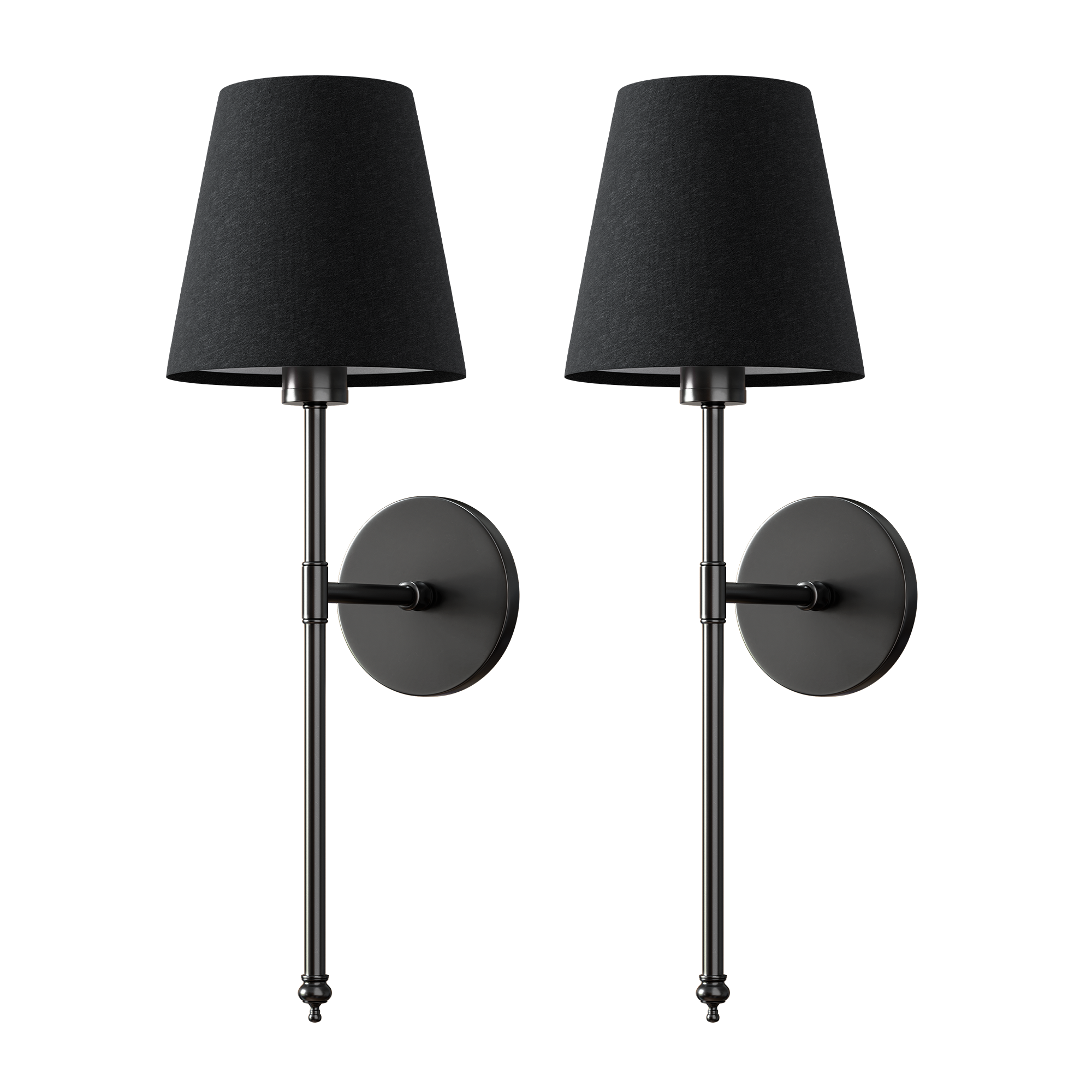 Applique murale Or Abat-jour noir Set de 2 Sans fil Télécommande Dimmable RGB Chambre Salon | Restfield