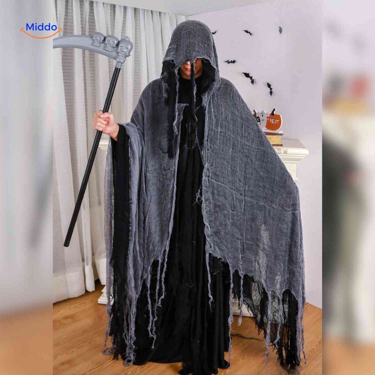 Halloween-Umhang Polyester Leicht Spukhaftes Kostüm Cosplay-Mottoparty Horror-Party-Outfit | Sansoti
