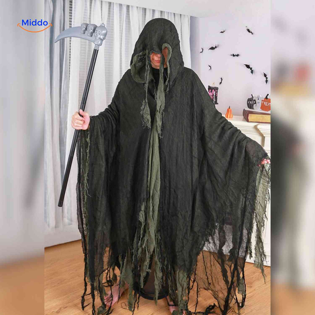 Halloween-Umhang Polyester Leicht Spukhaftes Kostüm Cosplay-Mottoparty Horror-Party-Outfit | Sansoti